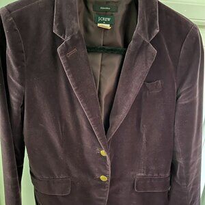 J Crew Plum Velvet Schoolboy Blazer - Size 6